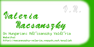 valeria macsanszky business card